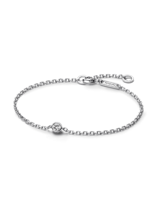 Pandora Era Bezel Sterling Silver Lab-grown Diamond Chain Bracelet - Image 3