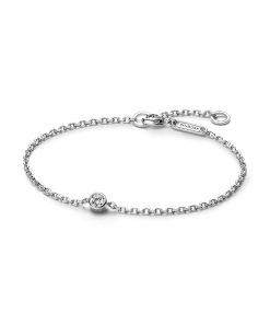 Pandora Era Bezel Sterling Silver Lab-grown Diamond Chain Bracelet