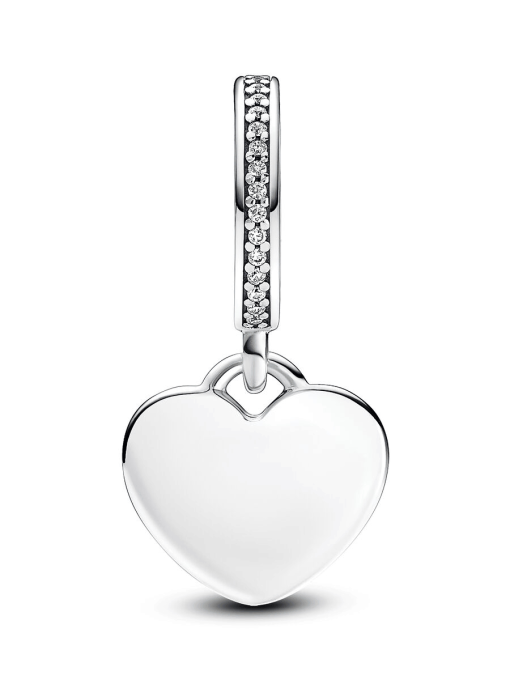 Engravable Day of the Dead Sugar Skull Heart Dangle Charm - Image 3