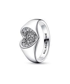 FINAL SALE - Radiant Heart Pave Signet Ring