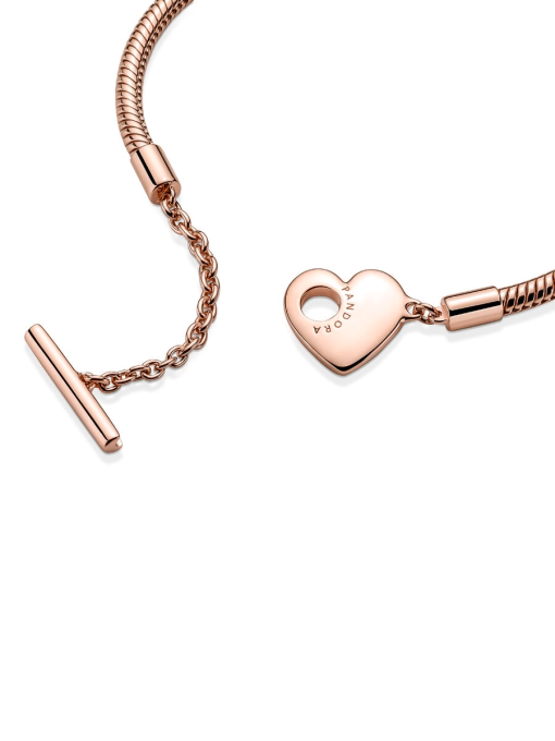 Pandora Moments Heart T-Bar Snake Chain Bracelet - Image 5