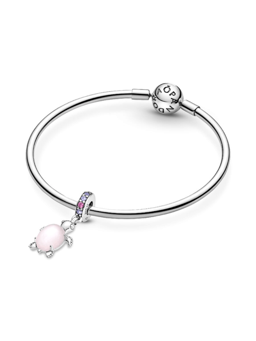 Murano Glass Pink Sea Turtle Dangle Charm - Image 7
