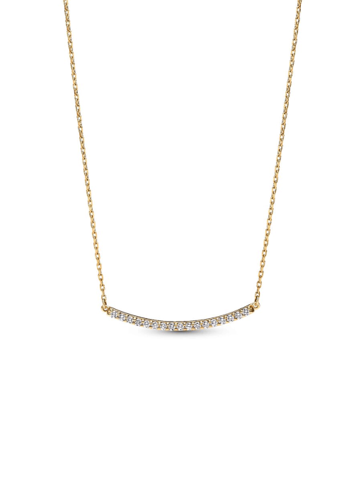 Pandora Era 14k Gold Lab-grown Diamond Pave Bar Necklace - Image 3