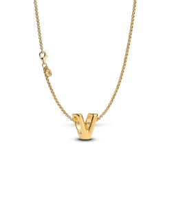 Letter V Charm Necklace