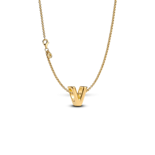 Letter V Charm Necklace