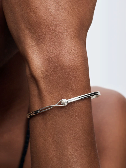Pandora Infinite 14k White Gold Lab-grown Diamond Bangle - Image 4