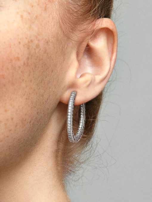 Sparkle and Hearts Hoop Earrings - Image 2