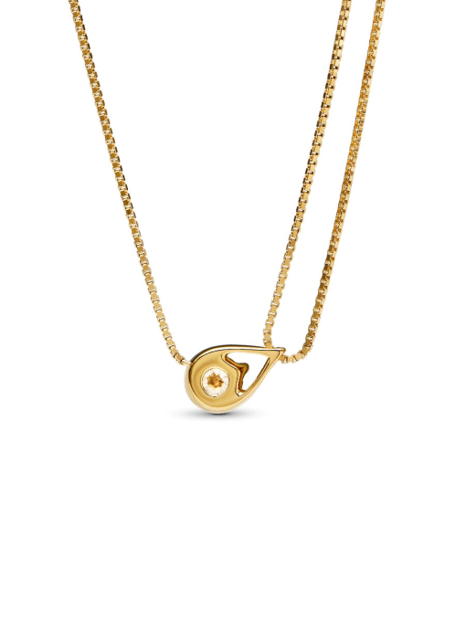 Pandora Infinite 14k Gold Lab-grown Diamond Double Chain Collier Necklace - Image 5