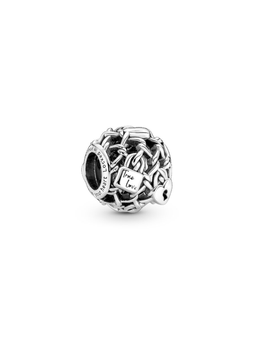 Openwork Chain Link Padlock Charm - Image 3