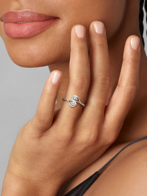 Pandora Infinite 14k White Gold Double Lab-grown Diamond Ring - Image 4