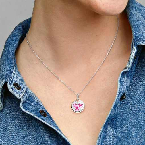 FINAL SALE - Hope Pink Ribbon Pendant - Image 2