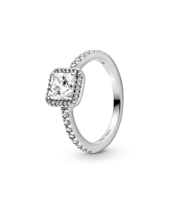 Square Sparkle Halo Ring