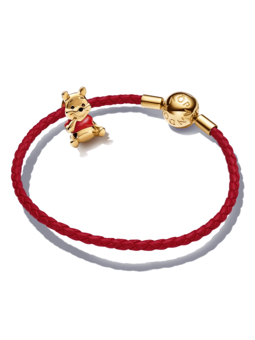 Winnie the Pooh Red and Gold Leather Bracelet Set