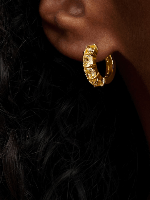 Yellow Hoop Earrings - Image 2