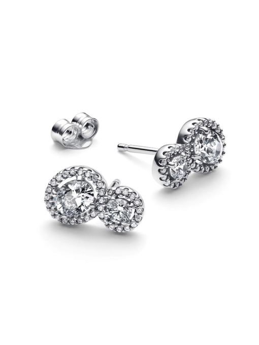 Embracing Halo Stud Earrings - Image 5