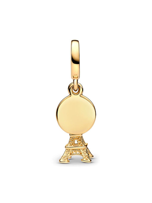 Paris Eiffel Tower Lab-Grown Diamond Engravable Double Dangle Charm - Image 6