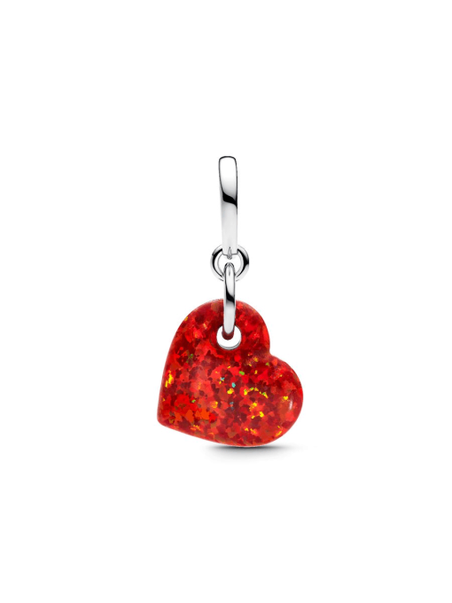 Opalescent Red Heart Dangle Charm - Image 5
