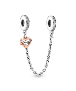 Family Heart Safety Chain Charm
