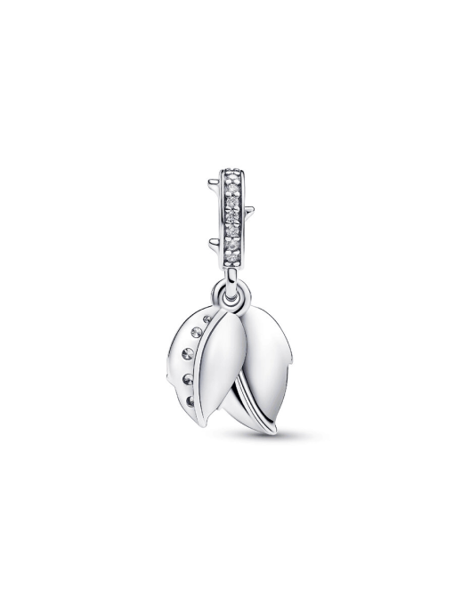 White Rose in Bloom Double Dangle Charm - Image 7