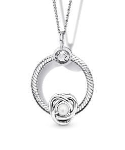 June Birthstone Eternity Circle O Pendant Set