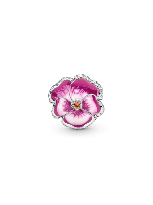 Pink Pansy Flower Charm - Image 7