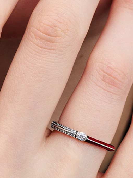 Pandora ME Pave & Red Dual Ring - Image 2