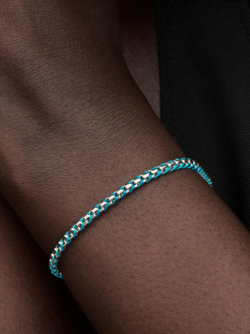 Blue Cord Snake Chain Bracelet - Image 2