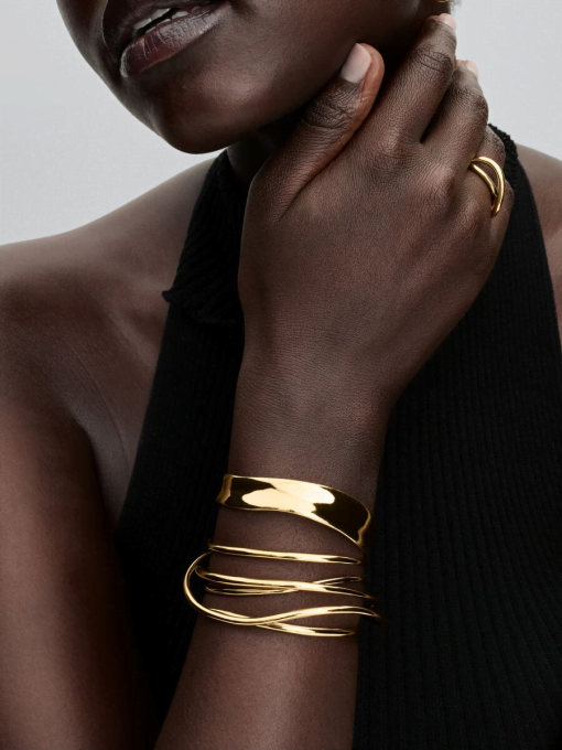 Organically Shaped Wired Open Bangle - Image 6