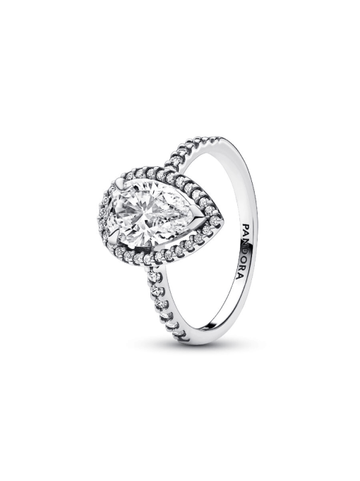 Sparkling Pear Halo Ring - Image 3
