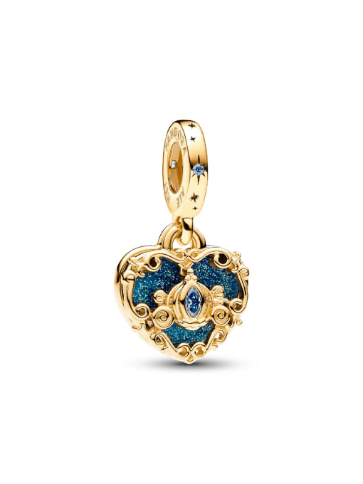 Disney Cinderella's Carriage & Heart Double Dangle Charm