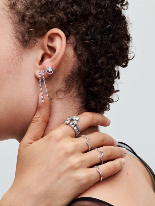 Sparkling Eight Stones Drop Earrings - Image 6