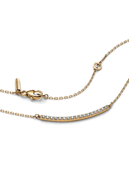 Pandora Era 14k Gold Lab-grown Diamond Pave Bar Necklace - Image 4