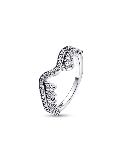 FINAL SALE - Sparkling Asymmetric Wave Ring - Image 5