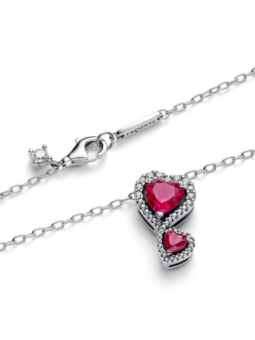 Red Halo Hearts Pendant Necklace - Image 4