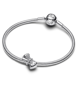 Silver Sparkling Bow Bracelet Set
