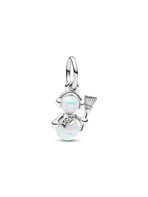 Opalescent Snowman Dangle Charm
