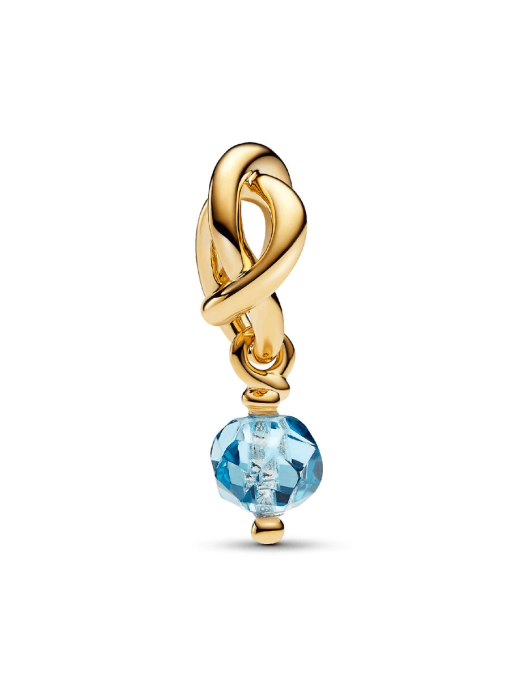 Faceted Sea Aqua Blue Eternity Circle Dangle Charm - Image 5