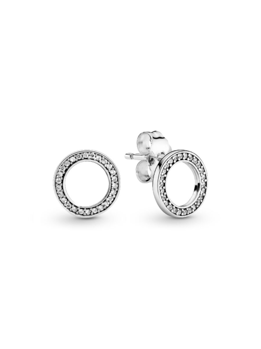 Sparkling Circle Stud Earrings - Image 3