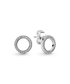 Sparkling Circle Stud Earrings