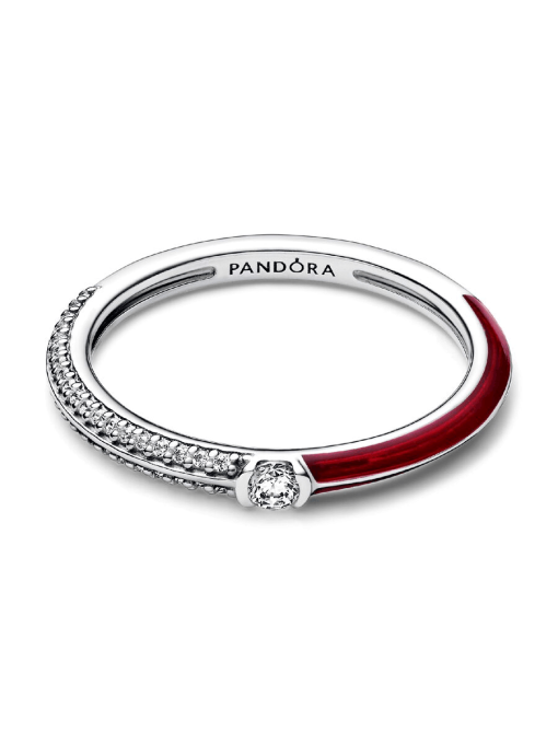 Pandora ME Pave & Red Dual Ring - Image 6