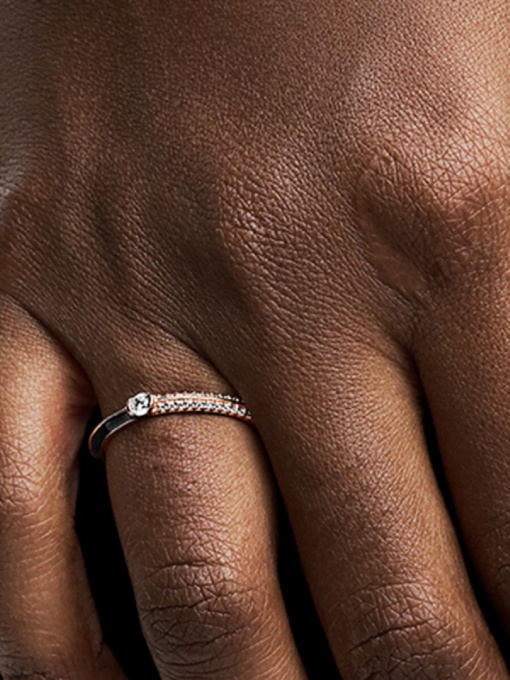 Pandora ME Pave & Black Dual Ring - Image 2