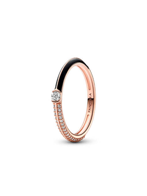 Pandora ME Pave & Black Dual Ring - Image 3