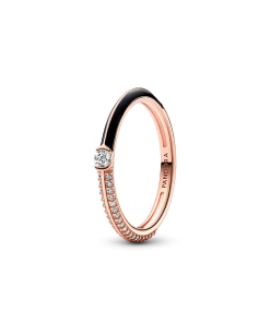 Pandora ME Pave & Black Dual Ring