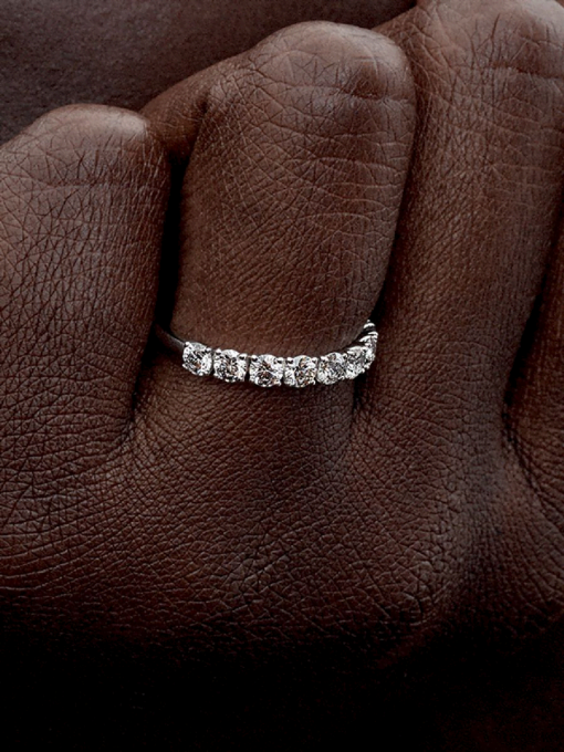 Pandora Era 14k White Gold Lab-grown Diamond Half Eternity Band Ring - Image 2
