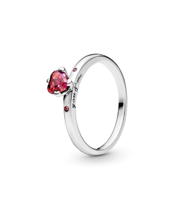 Sparkling Red Heart Ring