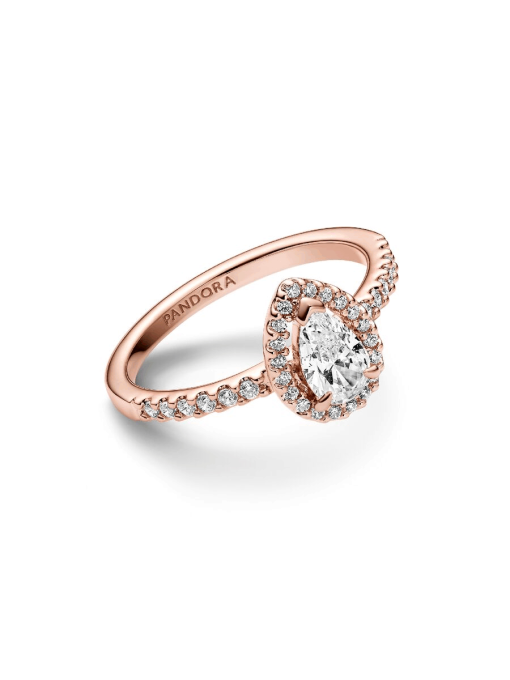 Sparkling Pear Halo Ring - Image 5