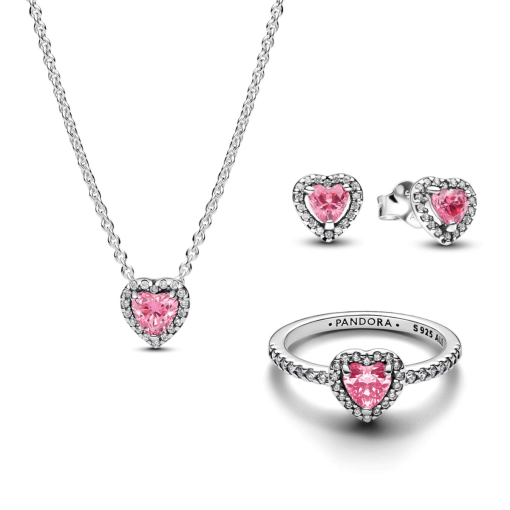 Pink Hearts Jewelry Set