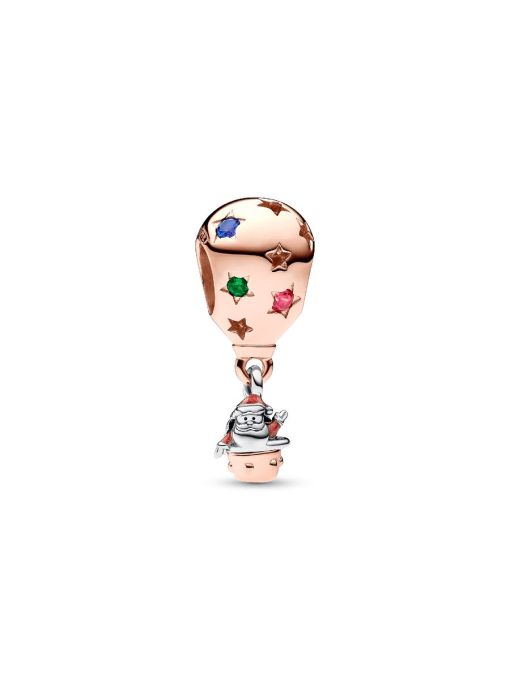 Two-tone Santa Claus in Hot Air Balloon Charm - Image 3