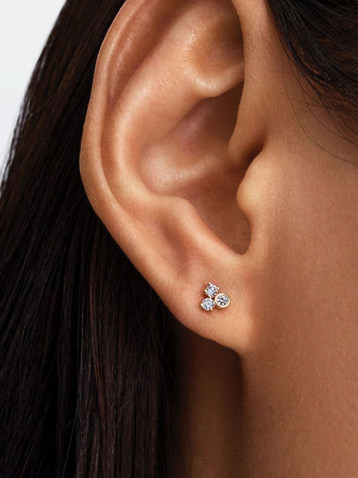 Pandora Era Lab-Grown Diamond Cluster Stud Earrings - Image 2