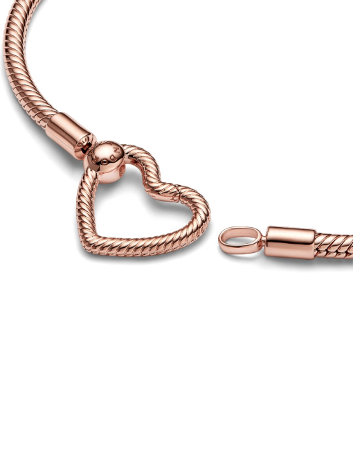 Pandora Moments Heart Closure Snake Chain Bracelet - Image 5